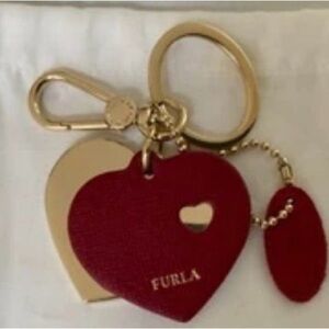 Furla Red and Gold Heart Key Holder